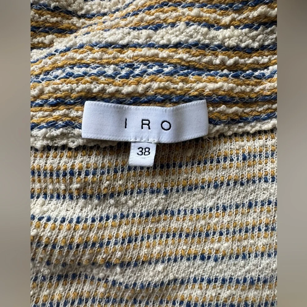 IRO Vana Off the Shoulder Striped Knit Jacket